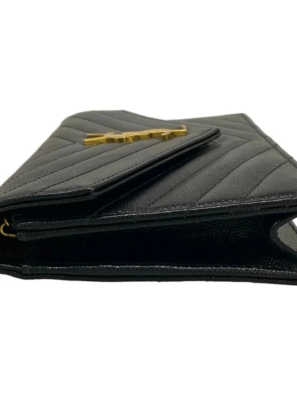 SAINT LAURENT PARIS Monogram Saint Laurent Envelope 393953 Black Leather - Picture 10 of 12
